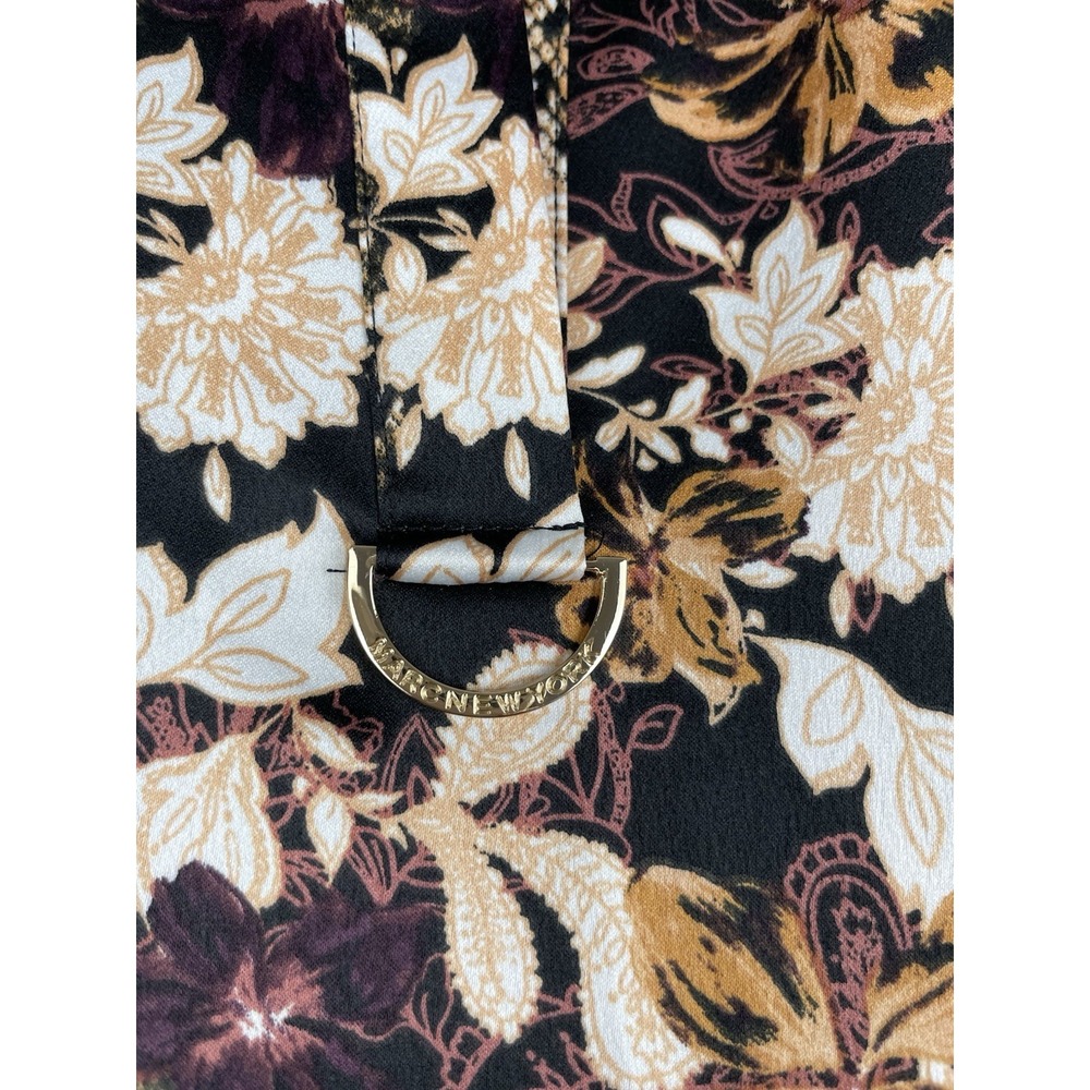 Marc New York Women's Floral Shirt Blouse Brown & Purple Medium‎ NWT Andrew Marc - Picture 8 of 12